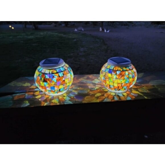 Color Changing Solar Powered Glass Ball Garden Lights Table Lights Water - Picture 1 of 1